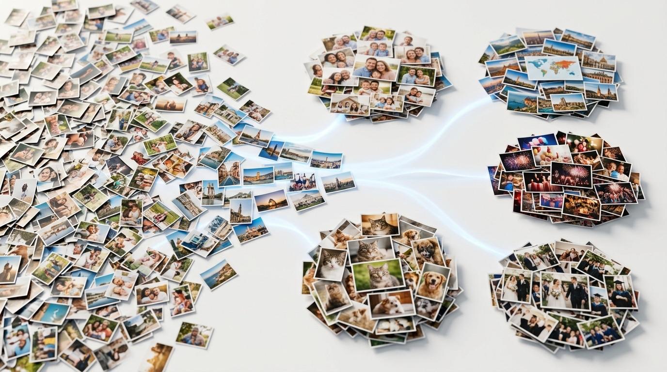 Photos organising themselves into smart albums